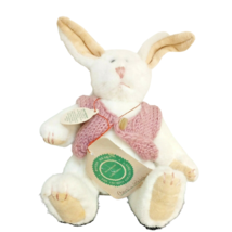 Boyds Bear Plush Wabbit Carlin White Bunny Rabbit Hare Mauve Knit Vest 1995 Tags - £14.31 GBP