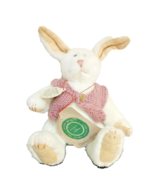 Boyds Bear Plush Wabbit Carlin White Bunny Rabbit Hare Mauve Knit Vest 1... - $17.63