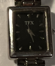 Wristwatch TFX  Quartz Silver Tone Heart Band New Battery Cleaned and Po... - $3.00