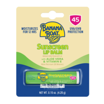 Banana Boat Sunscreen Lip Balm SPF 45, Aloe Vera &amp; Vitamin E, 0.15 oz.. - $19.79