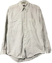Joseph Abboud Mens White Black Check Cotton Dress Shirt Size 15 1/2 33 - £6.24 GBP