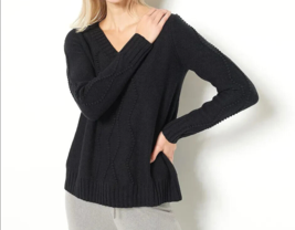 J Jason Wu Texture Stitch Sweater- Black, Large - £17.77 GBP