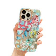 Anymob iPhone Case Blue and Yellow Glitter Leopard Bracelet Chain Soft S... - £22.72 GBP