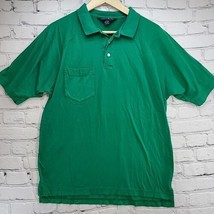 Lands End Golf Don Carlsen Shirt Mens Size M Green Polo Chest Pocket 100... - £11.86 GBP