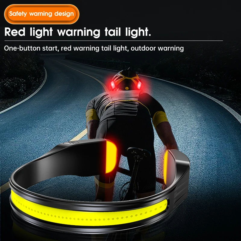 House Home Super Bright COB LED Rechargeable Headlamp With Warning Taillight for - £41.69 GBP