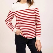 Saint James Rochefort Sweater Ivory/red - $173.00
