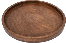 Round Wooden Decorative Candle Holder Tray for Coffee Table, Candlestick... - £58.20 GBP