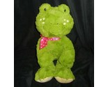 18&quot; ANIMAL ADVENTURE 2017 BABY GREEN FROG STUFFED PLUSH SOFT TOY PINK PO... - $37.05