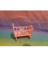 Vintage ? Plastic Pink Baby Crib Miniature Dollhouse Nursery Furniture - £3.10 GBP