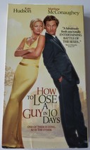 How To Lose A Guy In 10 Days VHS Movie PG13  Kate Hudson Matthew McConau... - £4.74 GBP