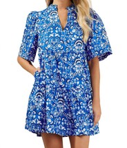 Sugarlips floral dixie split neck shift dress in Lulu - size M - $54.45