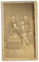 CIRCA 1870&#39;S Named CDV  Featuring Two Men &amp; Two Women Lacey New Laceyville, PA - £11.00 GBP