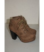 Women&#39;s Comfort Stacked Chunky Heel Forever Link Camille-86 Brown Size 8 - £19.48 GBP