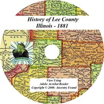 1881 History &amp; Genealogy LEE County Illinois IL - £4.61 GBP
