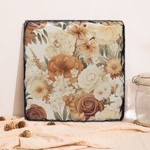 Square Lithograph (Stone) Autumn Flowers Home Decor Wall Art Display Art - £23.97 GBP