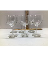 6 Vintage Clear Wine Glasses Stem - $24.75
