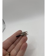 Silver Tone &amp; Black Enamel Fork Hat / Lapel Pin 1.25&quot; - $5.00