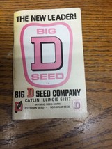 Vintage 1975 Big D Seed And Supply Company Catlin Illinois Booklet - $17.93