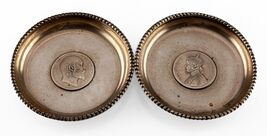 Pair Indian Silver Dishes, 1877 &amp; 1907 One Rupee Coin Trays - $724.85