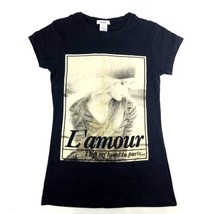 Teenbell Women&#39;s Black T-shirt Black Medium L&#39;amour &quot;I left my heart in ... - $12.60