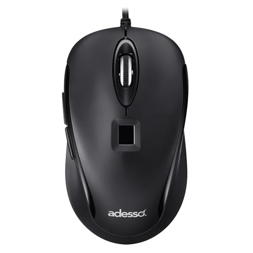 Adesso iMouse F1 Wired USB Mouse with Fingerprint Reader 1200 DPI AES 25... - $84.32