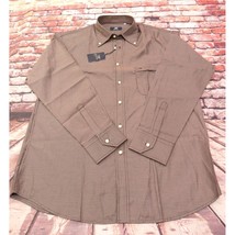 A Collezioni Men&#39;s Brown Striped Button-Up Shirt XXL - £9.50 GBP