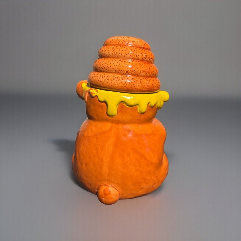 Vintage 1970’s Certified International Teddy Bear Cookie Jar Eating Honey Bee Item image 3