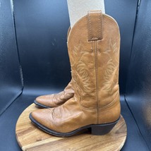 Justin Brown Leather Cowboy Boots Mens Size 6.5 C 2571 Western Country Work - $39.59