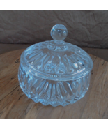 Vintage Heavy Crystal Clear Candy Dish w/Lid - 6 inch diameter / 5 1/2 i... - $28.71