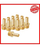 Professional 12-Pack 1/2&#39;&#39; Air Hose Barb Fittings - Leak-Proof Brass Con... - $35.63