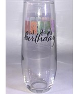 “Happy Birthday” Cristar Clear Flute Champagne/Wine Glass 9.6oz-NEW-SHIP... - $14.73