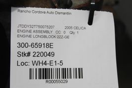Engine Longblock 2ZZ-GE GTS VIN 5th Digit Y Fits 03-05 CELICA 55029 image 12