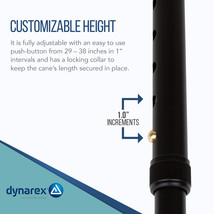 Dynarex Offset Cane with Wrist Strap, Adjustable 30–39&quot;, 250 lb Support,... - €16,19 EUR