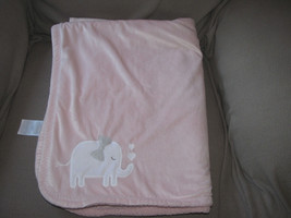 KIDSLINE KIDS LINE BABY GIRL PINK ELEPHANT BLANKET GRAY HEART BOW PLUSH ... - $39.59