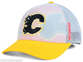Calgary Flames Reebok NX28Z NHL Team Second Draft Meshback Hockey Cap Hat - £16.48 GBP