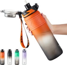 Sports Water Bottles with Removable Straw oz Leak proof Flip Top Lid BPA... - $37.66