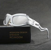 Fashion Wrap Around Y2K Glasses For Men And Women 2000s Cool Trendy Sport Silver - £13.17 GBP