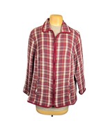 Liz &amp; Me Womens 2X Zip Up Jacket Plaid Jacquard Colorful Knit Bohemian C... - $359.14 MXN