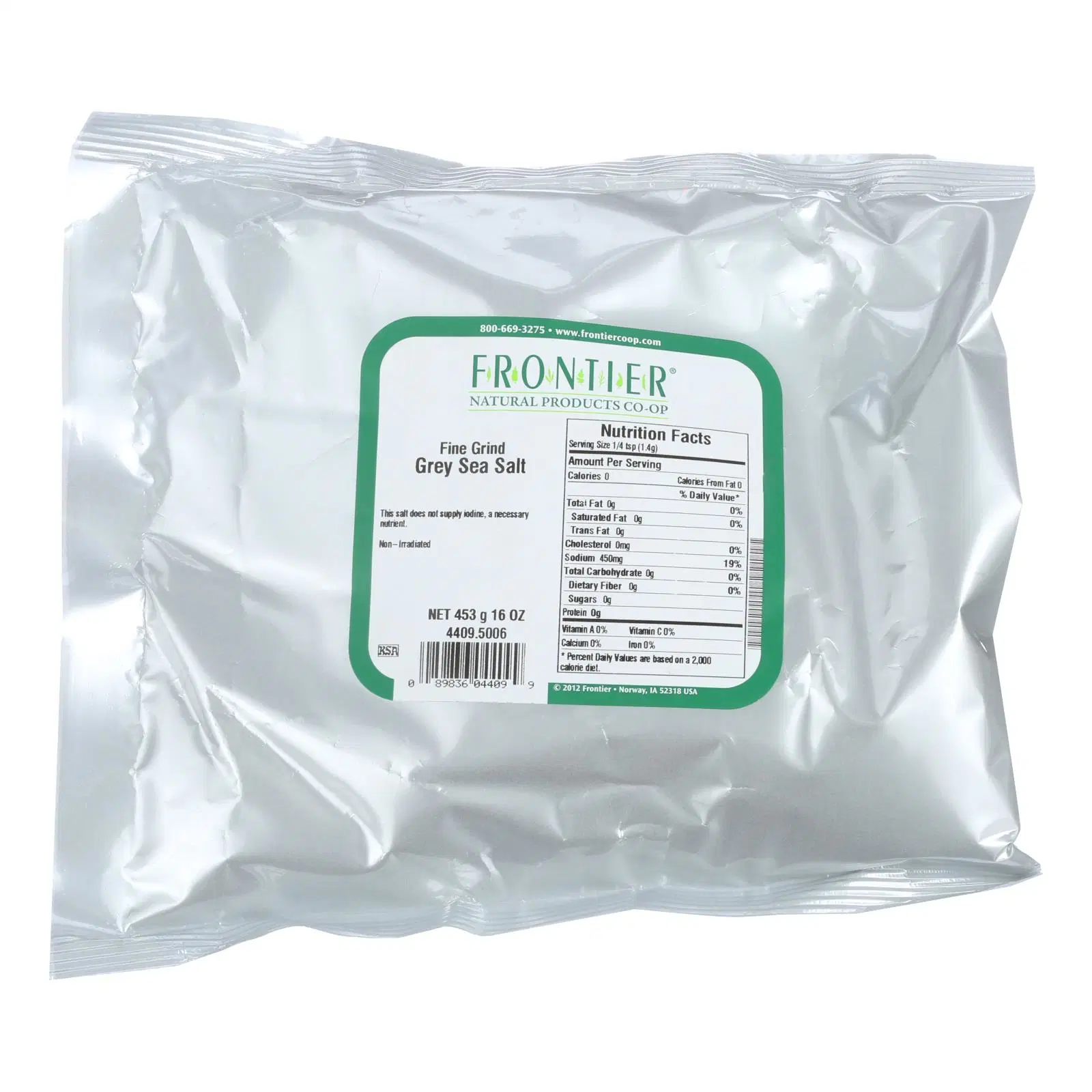 Frontier Co Op, Natural Gray Sea Salt 1 lb, Fine Ground kosher and KSA c... - $36.95 CAD