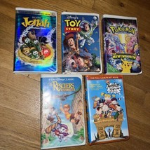 Lot of 5 VHS Vintage Movies Toy Story, The Rescuers, Jonah, Pokemon, Rugrats - £23.39 GBP