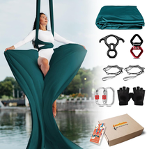 Aerial Silks Hammock Kit for Home and Outdoor, Nylon Tricot Flying Yoga Silk Swi - £72.16 GBP