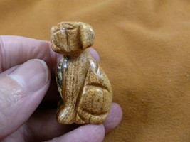 (Y-DOG-LA-574) tan Jasper LABRADOR lab Dog carving FIGURINE gemstone sto... - £11.10 GBP