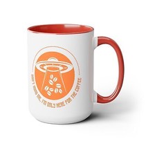 ufo steals coffee beans funny spaceship Two-Tone Coffee Mugs, 15oz alien... - $25.00