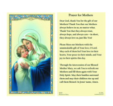(2 copies) Prayers for Mothers Holy Prayer Cards Cardstock Heavy Paper C... - $2.29