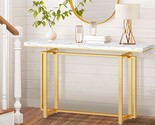 55 Gold Console Table, Marble Pattern Top Entry Table, Sofa Table With G... - $220.99