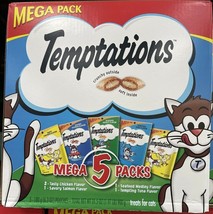 Temptations Whiskas Mega Pack Cat Treats, Assorted Flavors, 6.3 Oz, 5 Pack  - £17.55 GBP