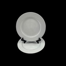 Sonoma Life + Style Horizon White Dinner Plate 10&quot; Embossed Ring Set 2 - $12.86