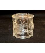 Gloria Vanderbilt EMBOSSED Swan Glass Jar With Lid By TELEFLORA Signed O... - $23.05 CAD