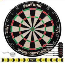 Viper Shot King Compressed Sisal Dartboard 42-6002 (6) Metal Tip Darts - Black - $30.00