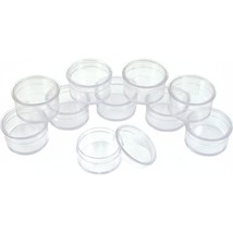 10 Round Plastic Organizer Container Storage Jars for Beads &amp; Gems 1 1/4&quot; - £5.94 GBP